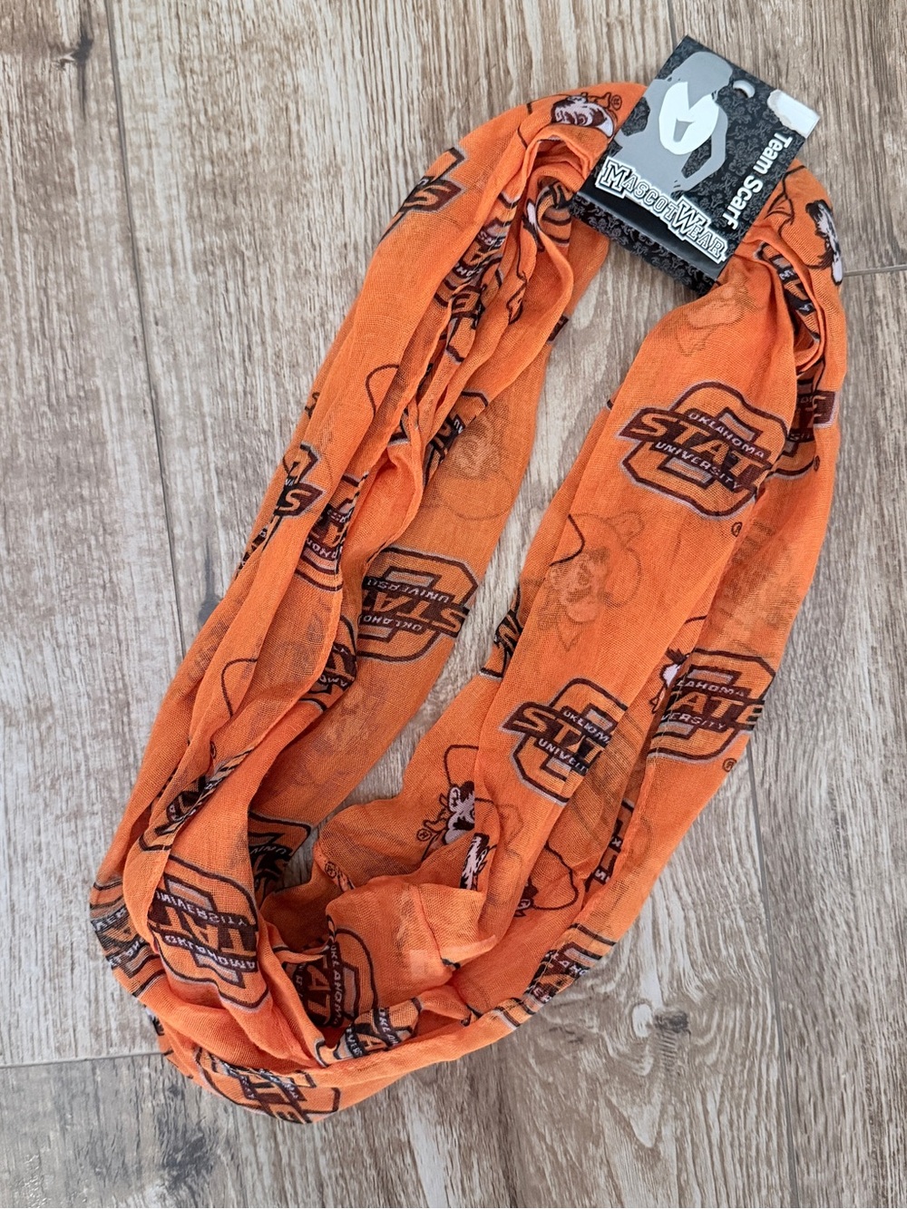Orange OSU Oklahoma State University Infinity Scarf with Team Print